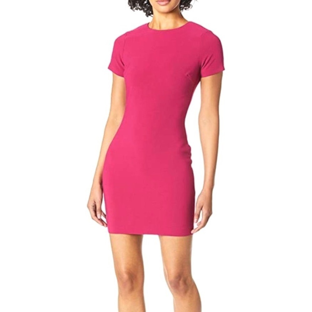 LIKELY Manhattan Pink Sheath Dress Womens Short Sleeve Mini Cocktail Party Dress